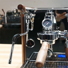 PAKROMAN Home/Commercial Semi-Automatic Espresso Machine, Features With E61 Brew Head, a Rotary Pump, And Made From Stainless Steel And Vintage Walnut Wood