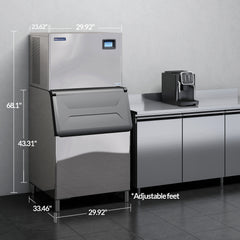 PAKROMAN 30" Air Cooled Modular full Cube Ice Machine with Bin - 650 lb.