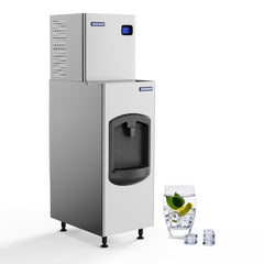 PAKROMAN 22" Air Cooled Modular full Cube Ice Machine with 180LBS ice dispenser Bin - 400 lb.