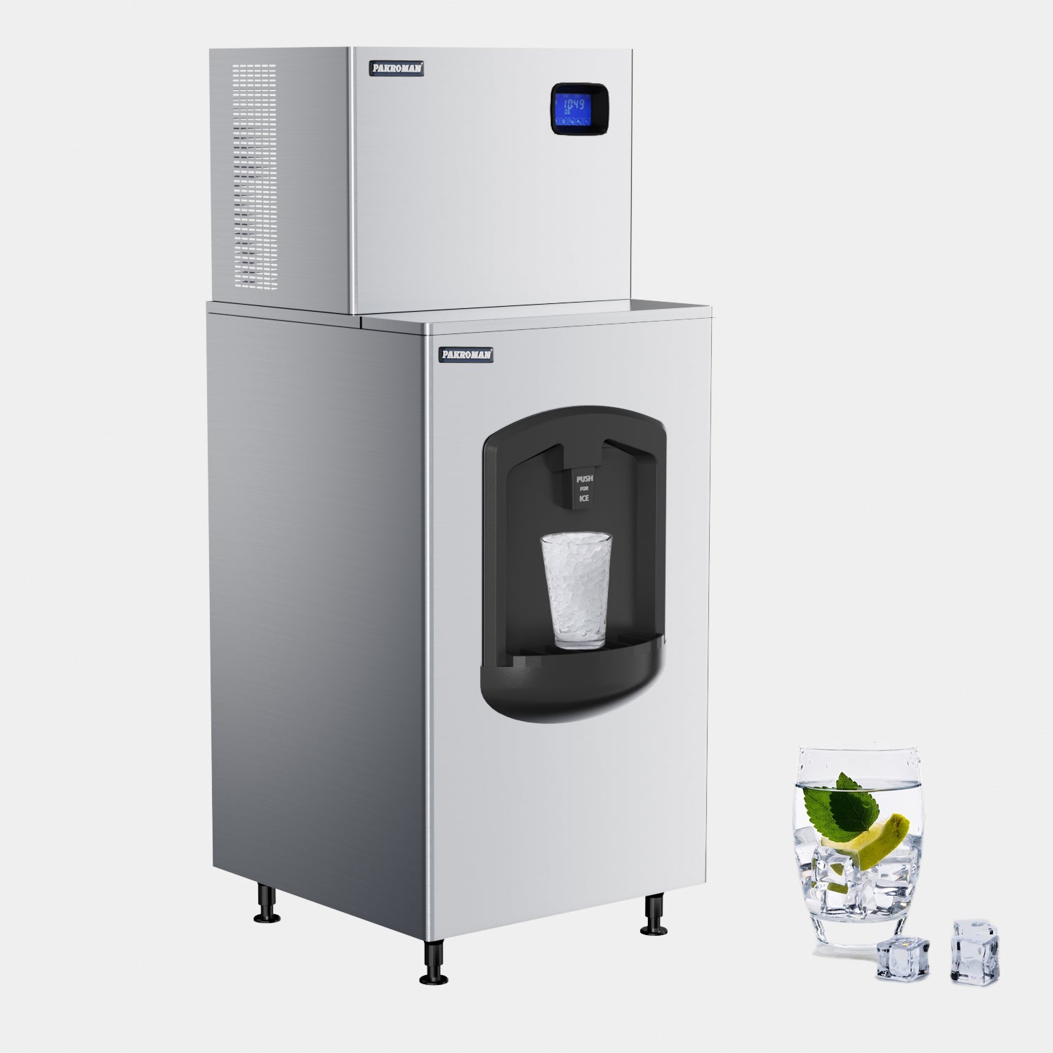 PAKROMAN 30" Air Cooled Modular full Cube Ice Machine with 260LBS ice