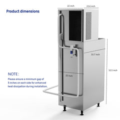 PAKROMAN 22" Air Cooled Modular full Cube Ice Machine with 180LBS ice dispenser Bin - 400 lb.